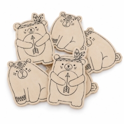 Colour In Wood Bears - 24pc